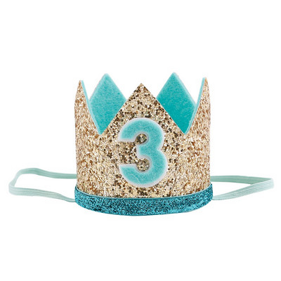 Zēnu pirmās dzimšanas dienas sudraba zils kronis bērniem zeltaini zils 1. dzimšanas dienas zēna tērps kūkai Smash Smash Sparkle Royal dzimšanas dienas ballītes cepure