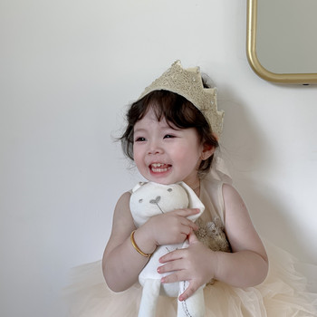1PC INS Първи детски рожден ден Златна дантелена корона Момиче Парти Сладка шапка Декорация Baby Shower лента за глава