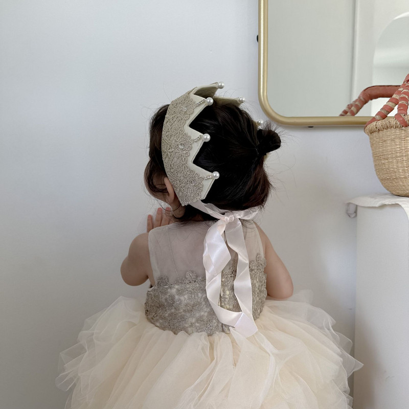 1 db INS első gyerekek születésnapi arany csipkekorona lányparti aranyos kalapdísz babazuhany fejpánt