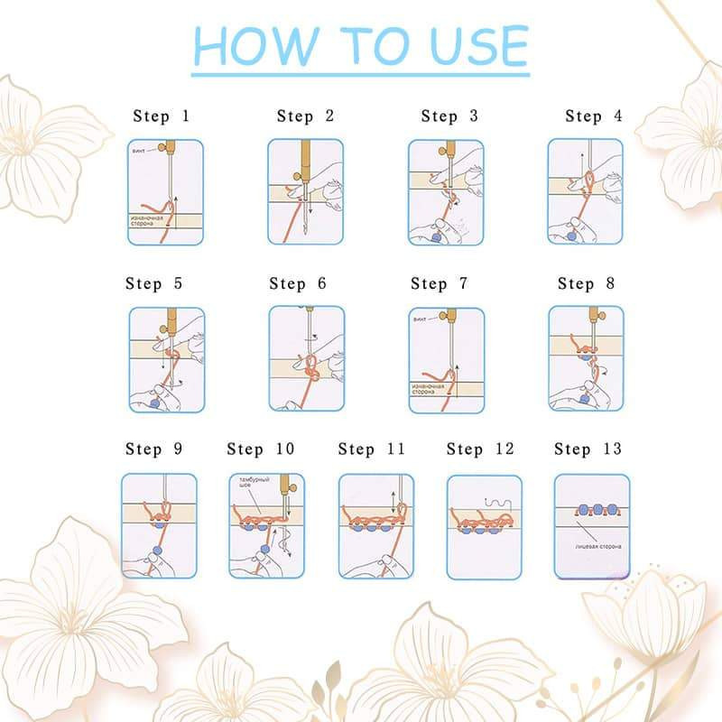 Luneville Crochet Βελόνες γαλλικού κεντήματος Tambour Crochet Hook Luneville Hook με 3 βελόνες