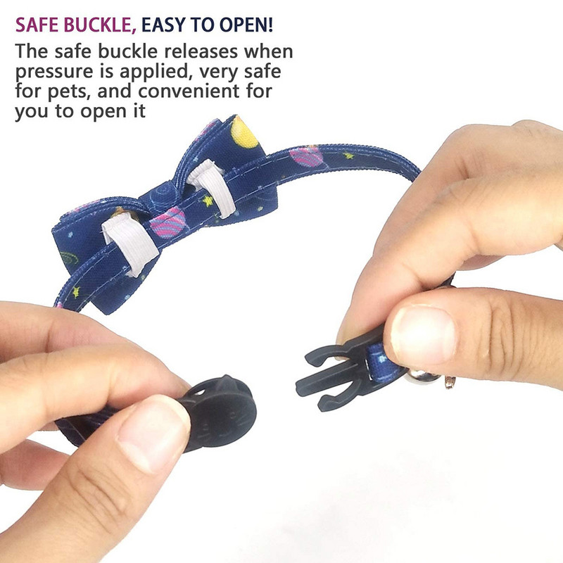 Breakaway kaķu kaklasiksnas ar zvaniņu un tauriņu šarmu Rainbow Galaxy Element regulējamām drošības kaķēnu kaklasiksnām kaķēnu kucēnam