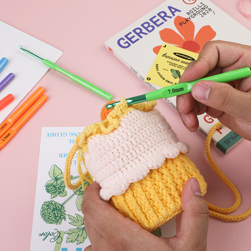 RORGETO horgolótűk kötőtűk fonal kampó tűk pulóverekhez sálak szövés varró kézműves eszköz 10 méret színes horgolt