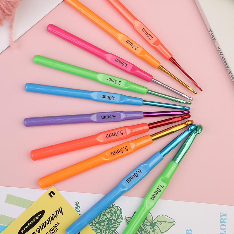 RORGETO horgolótűk kötőtűk fonal kampó tűk pulóverekhez sálak szövés varró kézműves eszköz 10 méret színes horgolt