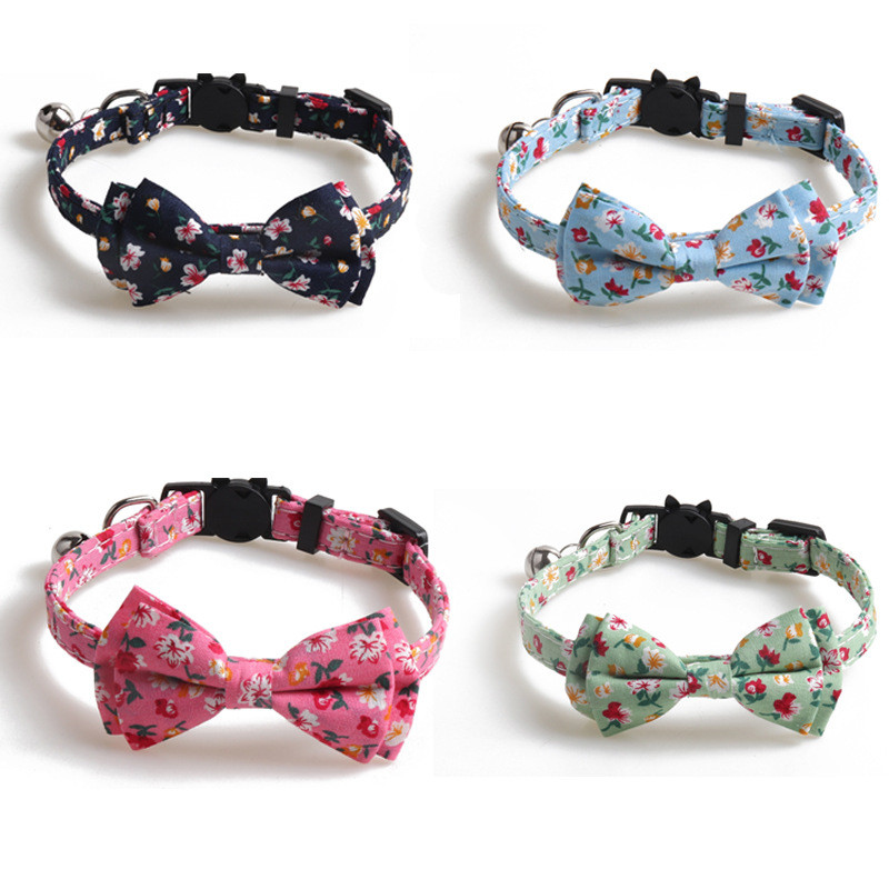 Csomagos macska nyakörvek Breakaway csengő virágmintával állítható aranyos cica nyakörvek biztonsági csatos cica nyakörv macska kölyökkutyának