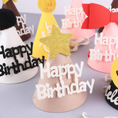 JAUNA Ins Bērnu ballīšu cepure melna rozā zila dzeltena daudz laimes dzimšanas dienā kronis korejiešu stila neaustas galvassegas zvaigžņu cepures