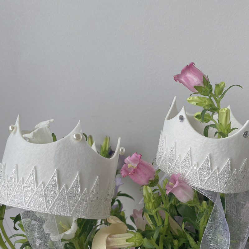 1 τμχ INS Παιδικά Λευκά Γενέθλια Δαντέλα Crown Princess 1 2 3 4 5 6 7 8 9 ετών Μη υφαντό καπέλο μαργαριτάρι μωρό ντους