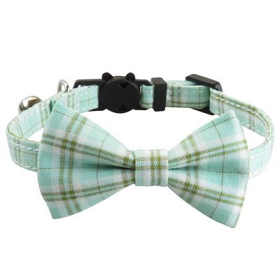 Regulējamas kaķu kaklasiksnas ar zvana kaķēnu kakla siksnām Breakaway kaķu apkakles rūtainā raksta drošības kaklasiksna kucēniem maziem mājdzīvniekiem Jauns dizains