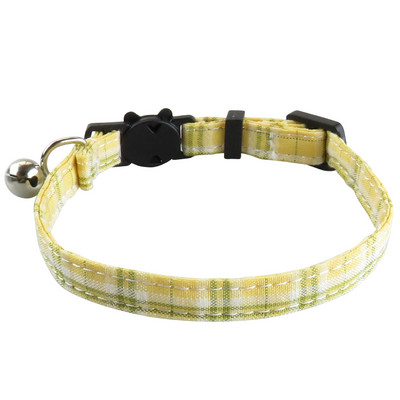 Regulējamas kaķu kaklasiksnas ar zvana kaķēnu kakla siksnām Breakaway kaķu apkakles rūtainā raksta drošības kaklasiksna kucēniem maziem mājdzīvniekiem Jauns dizains