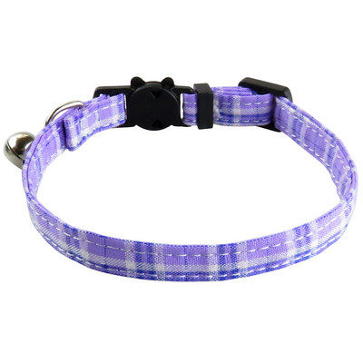 Regulējamas kaķu kaklasiksnas ar zvana kaķēnu kakla siksnām Breakaway kaķu apkakles rūtainā raksta drošības kaklasiksna kucēniem maziem mājdzīvniekiem Jauns dizains