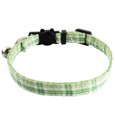 Regulējamas kaķu kaklasiksnas ar zvana kaķēnu kakla siksnām Breakaway kaķu apkakles rūtainā raksta drošības kaklasiksna kucēniem maziem mājdzīvniekiem Jauns dizains