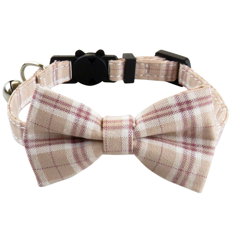 Regulējamas kaķu kaklasiksnas ar zvana kaķēnu kakla siksnām Breakaway kaķu apkakles rūtainā raksta drošības kaklasiksna kucēniem maziem mājdzīvniekiem Jauns dizains