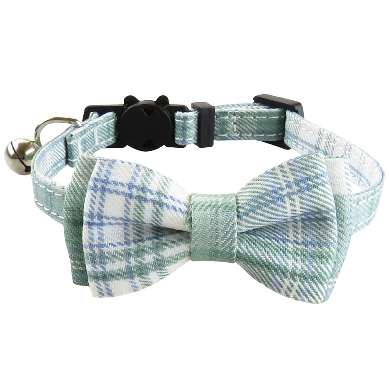 Regulējamas kaķu kaklasiksnas ar zvana kaķēnu kakla siksnām Breakaway kaķu apkakles rūtainā raksta drošības kaklasiksna kucēniem maziem mājdzīvniekiem Jauns dizains