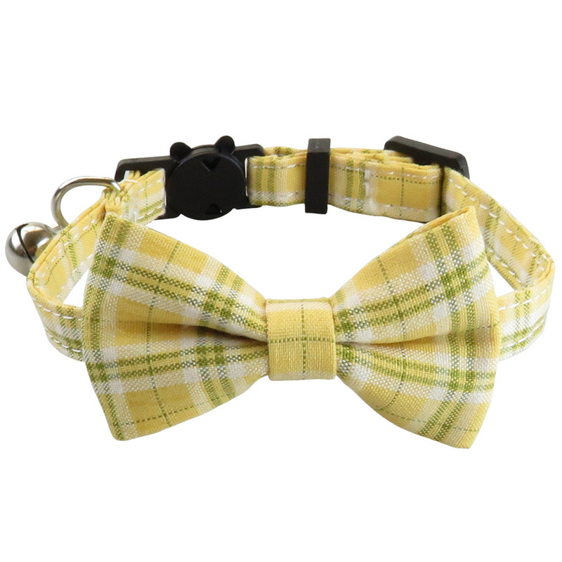 Regulējamas kaķu kaklasiksnas ar zvana kaķēnu kakla siksnām Breakaway kaķu apkakles rūtainā raksta drošības kaklasiksna kucēniem maziem mājdzīvniekiem Jauns dizains