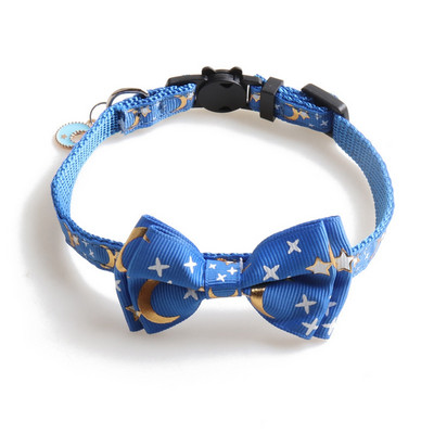 Cat Collars Stars Moons Breakaway ar jauku tauriņu kulonu un zvaniņu Kittyi, regulējamas drošības kaķēnu kaklasiksnas maziem suņiem