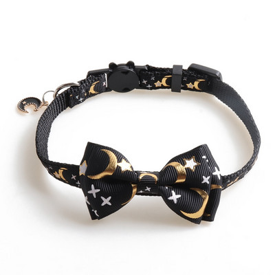 Cat Collars Stars Moons Breakaway ar jauku tauriņu kulonu un zvaniņu Kittyi, regulējamas drošības kaķēnu kaklasiksnas maziem suņiem
