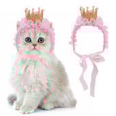 Lemmiklooma müts Dekoratiivne Elegantne lemmikloomamüts Armas kroonpits Lemmikpeapael Mood Lemmiklooma müts Kassi lemmiklooma riietus kassipoja kutsikapeole pulmadeks