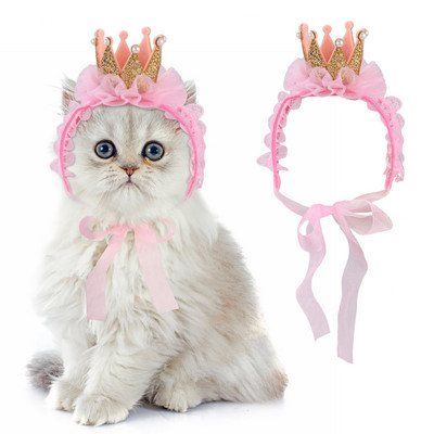 Lemmiklooma müts Dekoratiivne Elegantne lemmikloomamüts Armas kroonpits Lemmikpeapael Mood Lemmiklooma müts Kassi lemmiklooma riietus kassipoja kutsikapeole pulmadeks