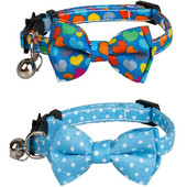 Kaķa kaklasiksna ar regulējamu zvaniņu kaķa kakla siksniņa ar tauriņu drošības atdalāmām kaķu kakla siksnām ar ziedu pildījumu, noņemams regulējams kucēns