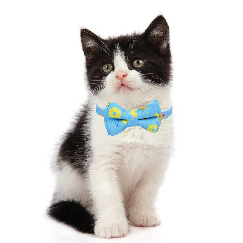 Breakaway kaķa kaklasiksna ar zvaniņu un tauriņu Jauki arbūzu raksti, regulējami drošības kaķēnu apkakles siksna kaķiem Kaķēnu aksesuāri