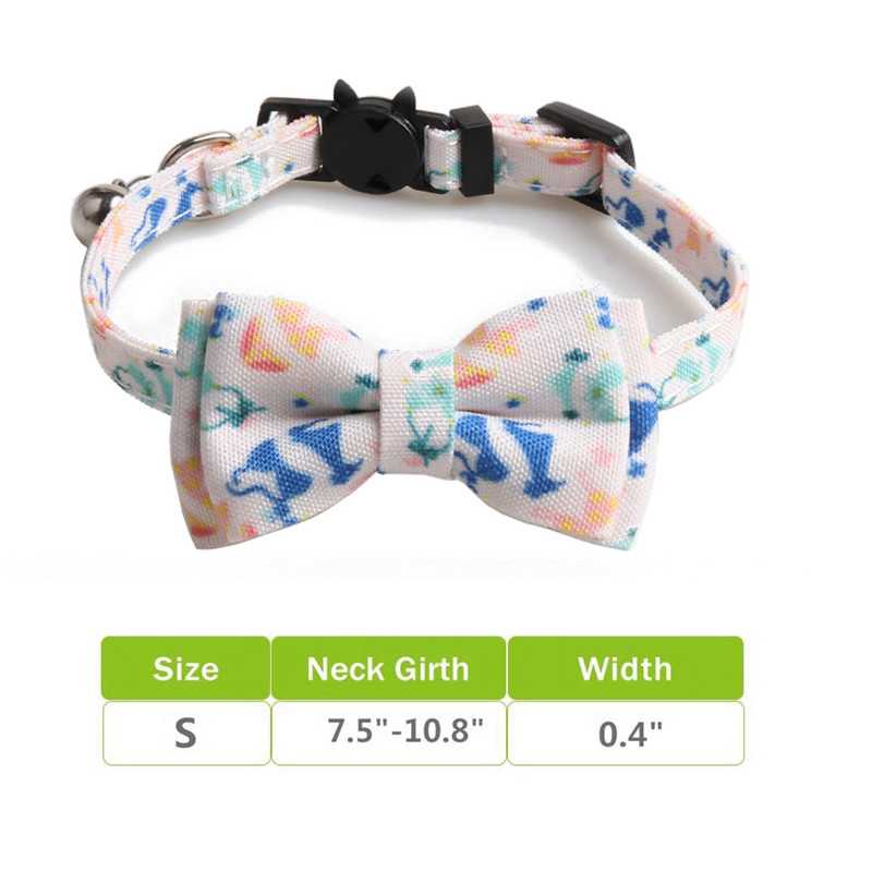 Breakaway kaķa kakla siksna ar zvaniņu un tauriņu vasaras kaktusa saldējuma rakstiem, regulējami drošības kaķēnu kaklasiksnas mājdzīvnieku maziem suņiem