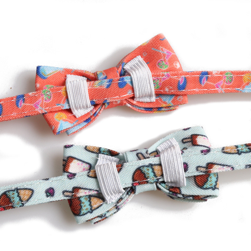 Breakaway kaķa kakla siksna ar zvaniņu un tauriņu vasaras kaktusa saldējuma rakstiem, regulējami drošības kaķēnu kaklasiksnas mājdzīvnieku maziem suņiem