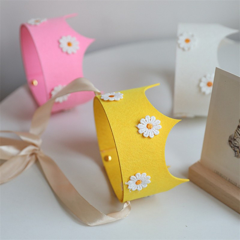 Cute Ins Kids Margrietiņa dzimšanas dienas ballītes kronis, dzeltens, rozā ziedu cepure, mazuļa dzimšanas dienas galvassegas, ballīšu piederumi 2023