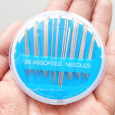 30 db-os varrótű készlet Válogatott kézi varrótűk hímzés Javítás kézműves tok eszköz barkácsoláshoz, foltok varrás tartozék