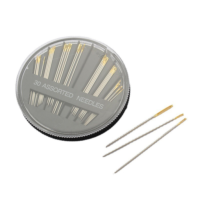 30 db-os varrótű készlet Válogatott kézi varrótűk hímzés Javítás kézműves tok eszköz barkácsoláshoz, foltok varrás tartozék