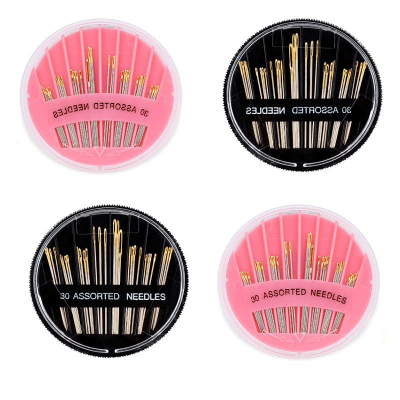 30 db-os varrótű készlet Válogatott kézi varrótűk hímzés Javítás kézműves tok eszköz barkácsoláshoz, foltok varrás tartozék