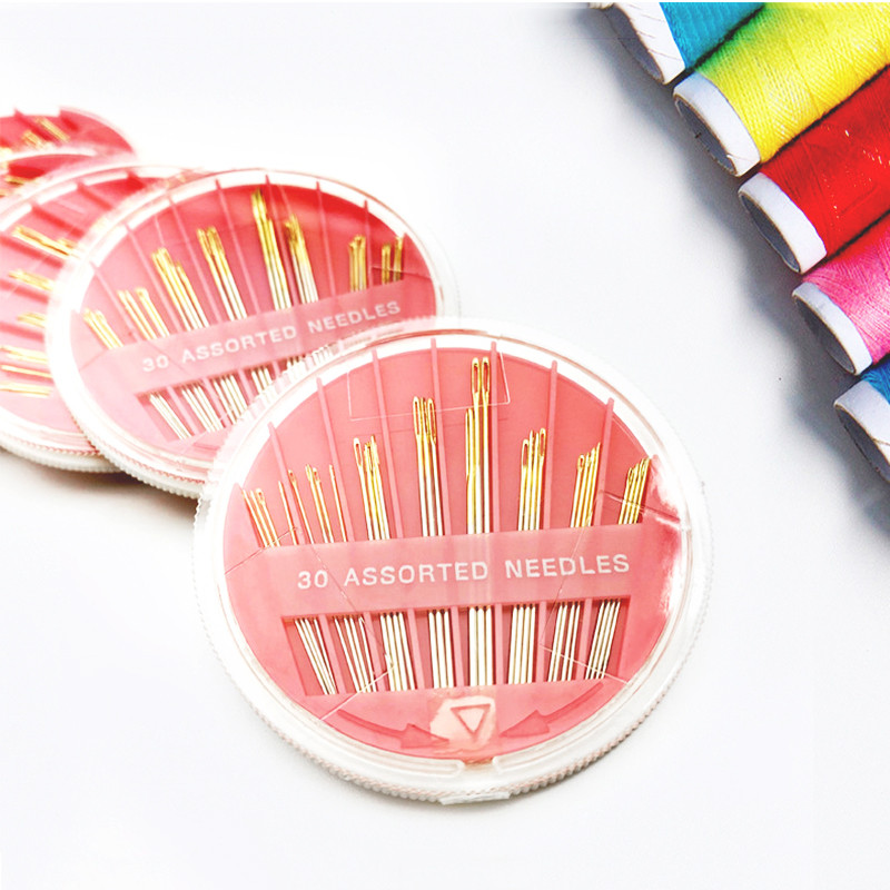 30 db-os varrótű készlet Válogatott kézi varrótűk hímzés Javítás kézműves tok eszköz barkácsoláshoz, foltok varrás tartozék