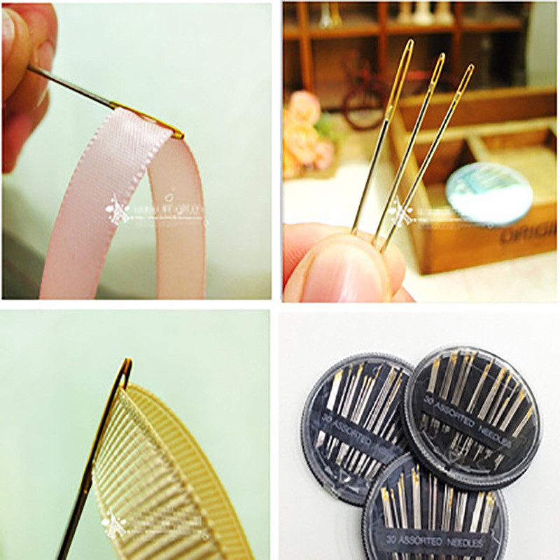 30 db-os varrótű készlet Válogatott kézi varrótűk hímzés Javítás kézműves tok eszköz barkácsoláshoz, foltok varrás tartozék