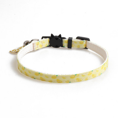 Kaķu kaklasiksna Breakaway ar zvaniņu un jauki kulonu augļu raksti, regulējami drošības kaķēnu kaklasiksnas kaķēniem mājdzīvniekiem maziem suņiem