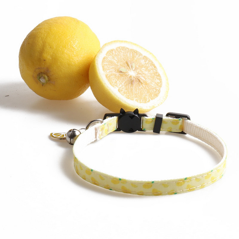 Kaķu kaklasiksna Breakaway ar zvaniņu un jauki kulonu augļu raksti, regulējami drošības kaķēnu kaklasiksnas kaķēniem mājdzīvniekiem maziem suņiem