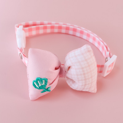 Kaķa kakla siksna ar jauku tauriņu un zvaniņu atdalāmu rūtainu ziedu kaķēnam, regulējama drošības kaķenes kaklasiksna maziem mājdzīvniekiem