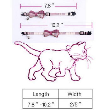 Котешки нашийник Breakaway с класическа карирана папийонка и звънец Регулируеми предпазни нашийници за котенца за домашни любимци и кученца от 7,8~10,2 инча