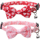 Valentin-napi macskanyakörv, aranyos csokornyakkendővel és csengővel Kittynek Állítható biztonság Love Heart cicanyakörv háziállatok számára