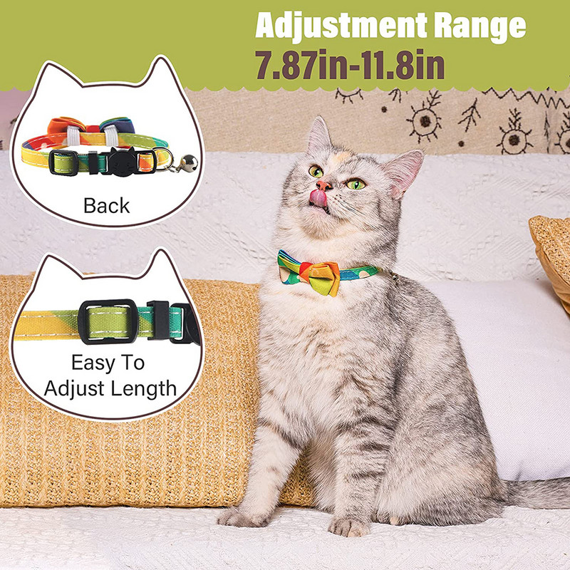 Breakaway kaķa kaklasiksna ar zvaniņu un tauriņu zilu Galaxy Pattern kaķēnu kaklasiksnu tēviņiem un mātītēm, regulējams garums