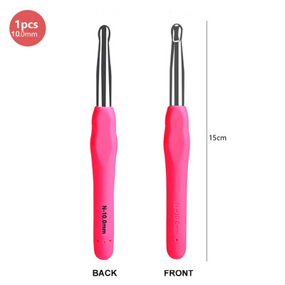 1 gabals alumīnija tamboradatu komplekts Ergonomisks rokturis Mīksts TPR rokturis Tamboradatas Dzijas un vilnas 14 izmēri 2,25–10,0 MM