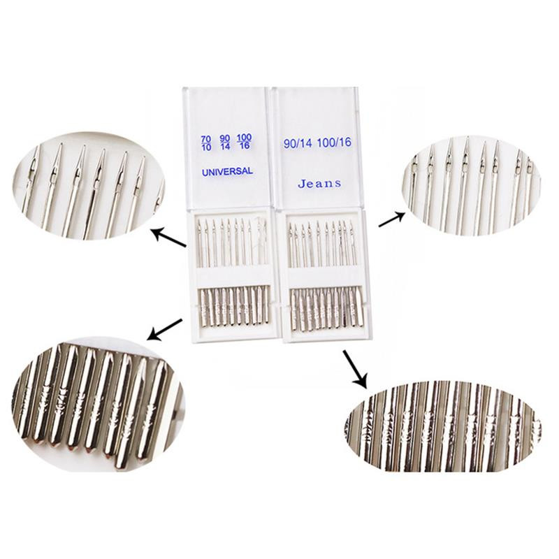 20db varrógéptű Singer Brother Janome Varmax számára Méretek 65/9 75/11 80/12 90/14 100/16 Varrógép kellékek