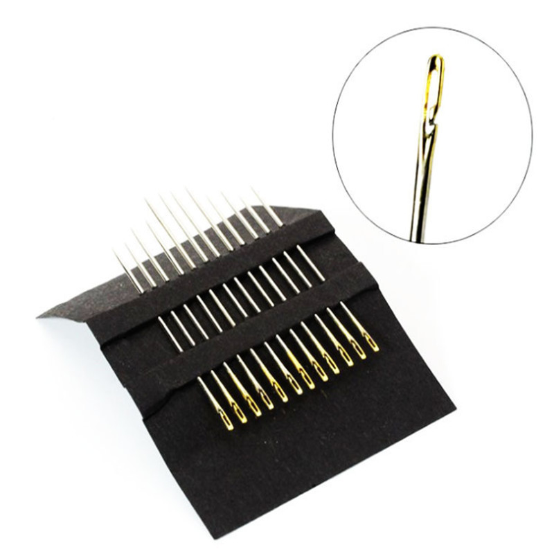 12 db/csomag öregember tűvak tű háztartási varrás rozsdamentes acél kézi varrás, nem kell befűzni ruhavarró eszközöket