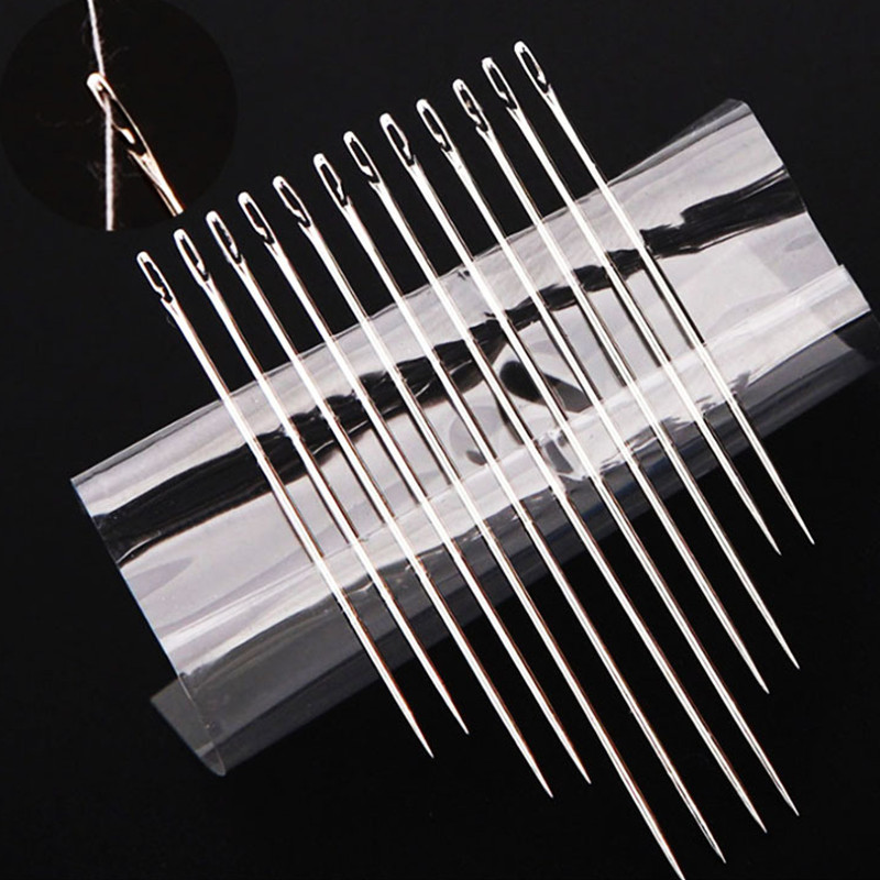 12 db/csomag öregember tűvak tű háztartási varrás rozsdamentes acél kézi varrás, nem kell befűzni ruhavarró eszközöket