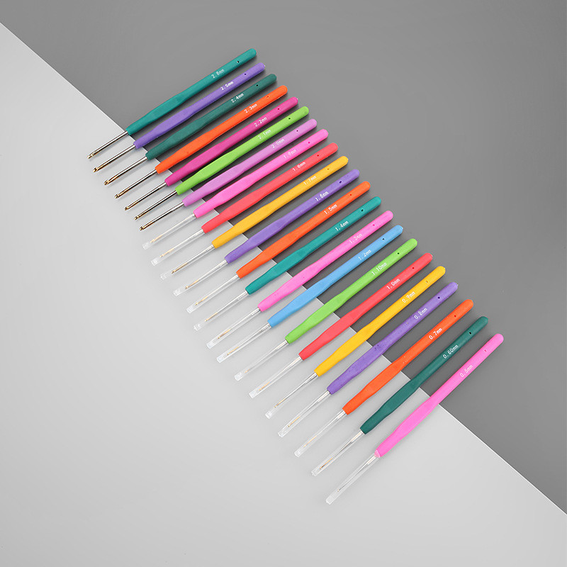 Színes, puha szárú horgolótűk saját készítésű kötőeszközök gyapjú finom horgolótűk, teljes készlet csipke kötéshez és horgolt tűhöz