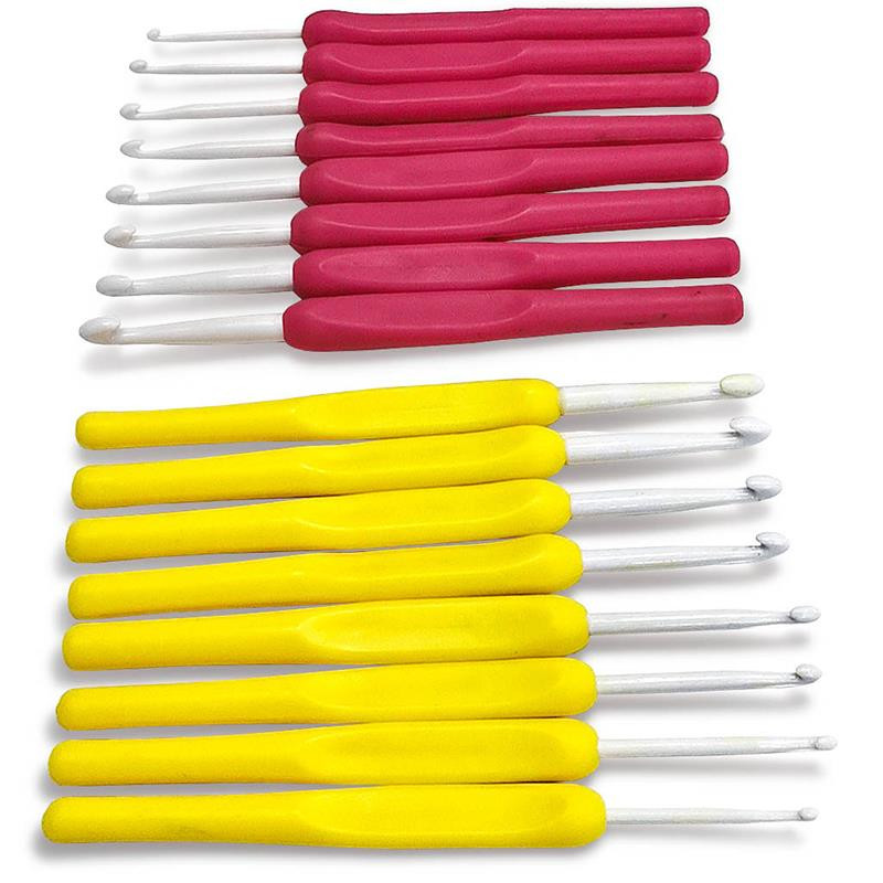 8 db/szett kötőtű ABS fogantyú horgolótűk nyél kötőtű készlet 2,5-6,0 mm fonal pulóver szövés kézműves eszközök