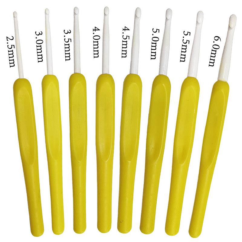 8 db/szett kötőtű ABS fogantyú horgolótűk nyél kötőtű készlet 2,5-6,0 mm fonal pulóver szövés kézműves eszközök