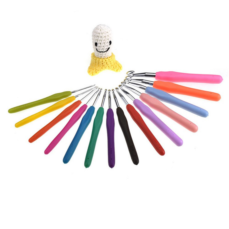 2,0-10 mm-es alumínium kötőtű, puha markolat, ergonomikus fogantyúval horgolótű fonal, szövésű horgolt tűk barkácsolás kézműves eszközök