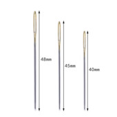 20 db bőrvarrótű hímzéshez, varráshoz szükséges kellékek kézműves tű, kerek, tompa fejű, nagy szemű tárolótűk