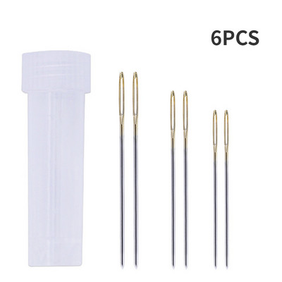 20 db bőrvarrótű hímzéshez, varráshoz szükséges kellékek kézműves tű, kerek, tompa fejű, nagy szemű tárolótűk