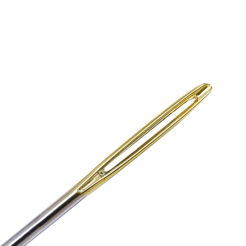 20 db bőrvarrótű hímzéshez, varráshoz szükséges kellékek kézműves tű, kerek, tompa fejű, nagy szemű tárolótűk