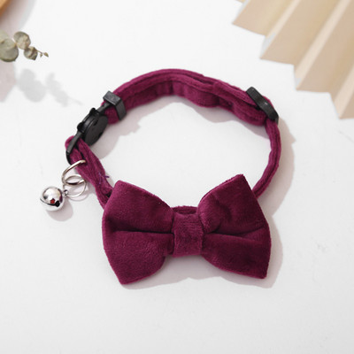 Bársonyos macskanyakörv egyszínű csokornyakkendő kölyök chihuahua nyaklánc csengővel állítható biztonsági csattal macskák csokornyakkendő házi kedvencek kiegészítők