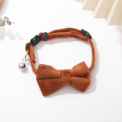 Bársonyos macskanyakörv egyszínű csokornyakkendő kölyök chihuahua nyaklánc csengővel állítható biztonsági csattal macskák csokornyakkendő házi kedvencek kiegészítők